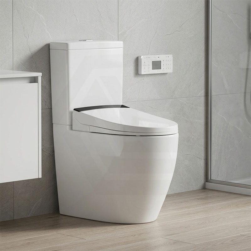 Kohler Rimless Back to Wall Ceramic Toilet Suite with Englefield Electric Bidet Seat 650x395x830mm - Gloss White