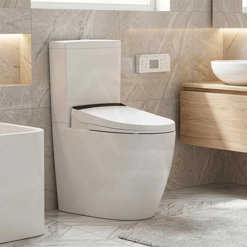 Kohler Rimless Back to Wall Ceramic Toilet Suite with Englefield Electric Bidet Seat 650x395x830mm - Gloss White
