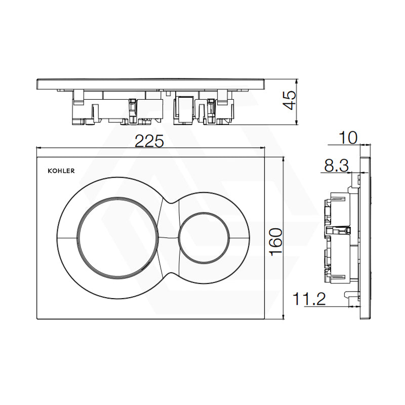 Kohler Lynk Flush Plate Dual Button Variant Colour Available for Mechanical In-wall Cisterns