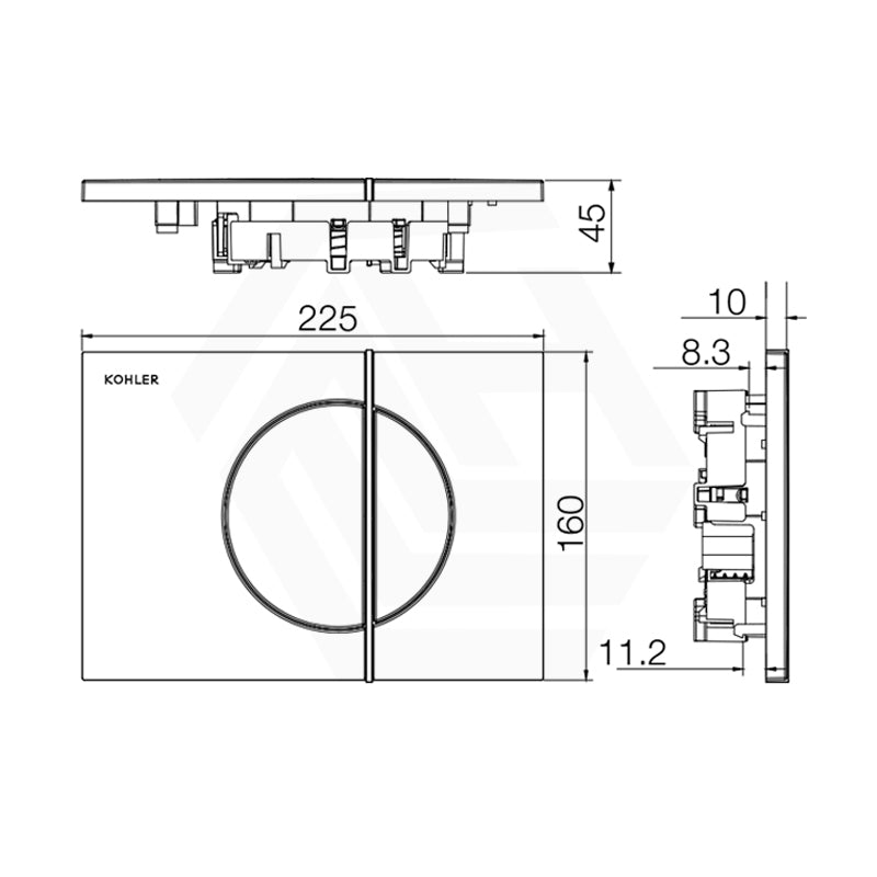 Kohler Note Flush Plate Dual Button Variant Colour Available for Mechanical In-wall Cisterns