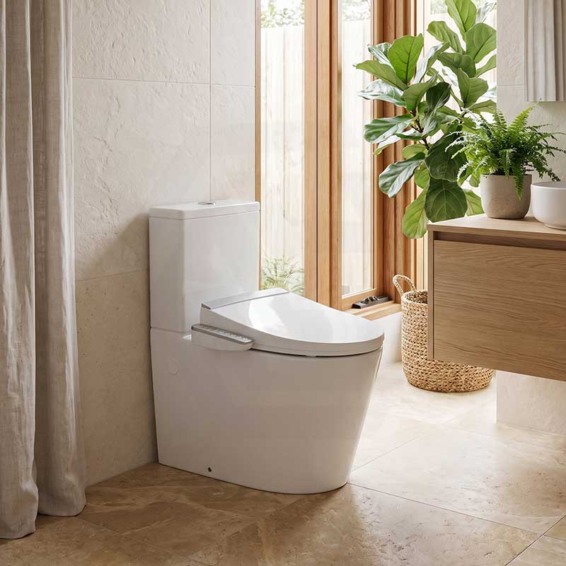Kohler Grande Rimless Dual Flush Back to Wall Toilet Suite Combo with Englefield Intelligent Electric Heated Toilet Seat 650x395x830mm