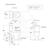 600x406x835mm Kohler Reach™ Compact Close-Coupled Toilet Suite Gloss White Rear/Side Inlet