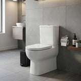Kohler Reach™ Compact Back to Wall Toilet Suite Box Rim Rear/Side Inlet 600x406x835mm - Gloss White