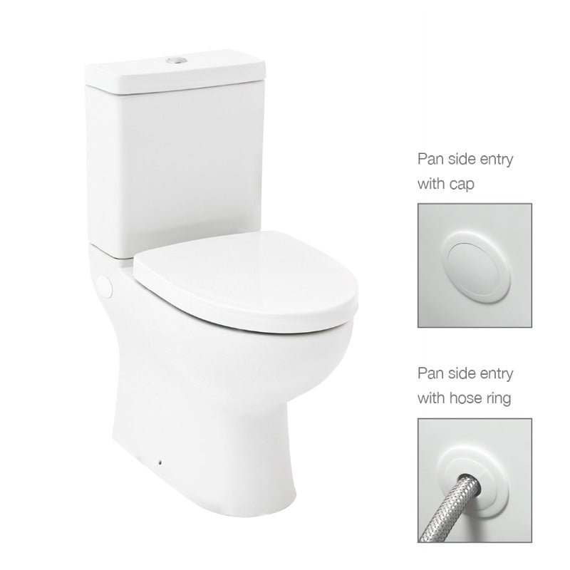 665x378x850mm Kohler Parliament Close-Coupled Toilet Suite Gloss White Box Rim Rear/Side Inlet