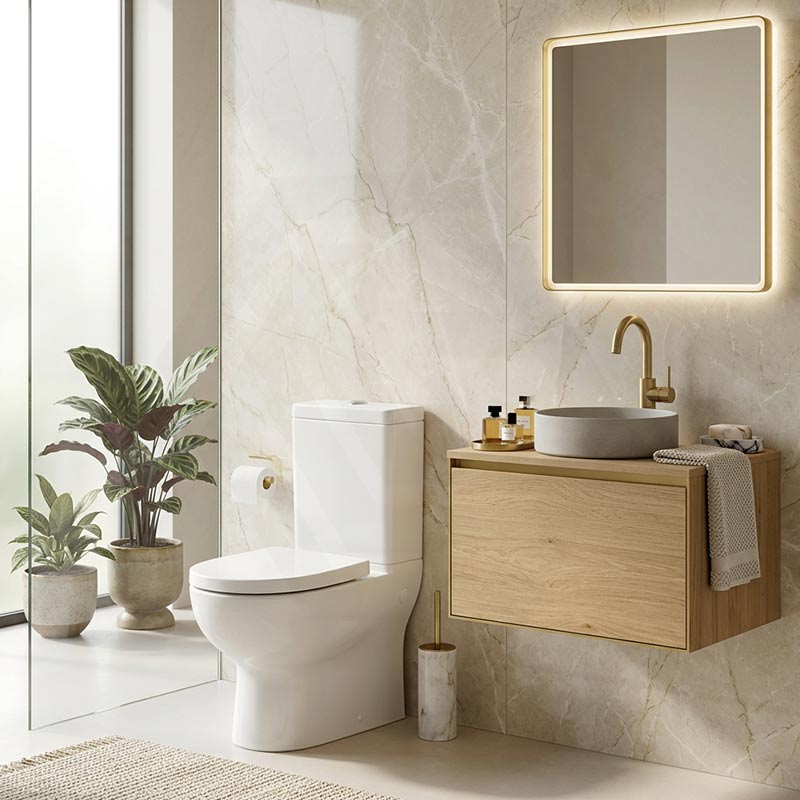 Kohler Parliament Back to Wall Toilet Suite Box Rim Rear/Side Inlet 665x378x850mm - Gloss White