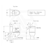 665x378x850mm Kohler Parliament Close-Coupled Toilet Suite Gloss White Box Rim Rear/Side Inlet