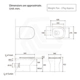 Kohler ModernLife 560x360x390mm Vitreous China Gloss White Rimless Wall Faced Toilet Pan with Seat