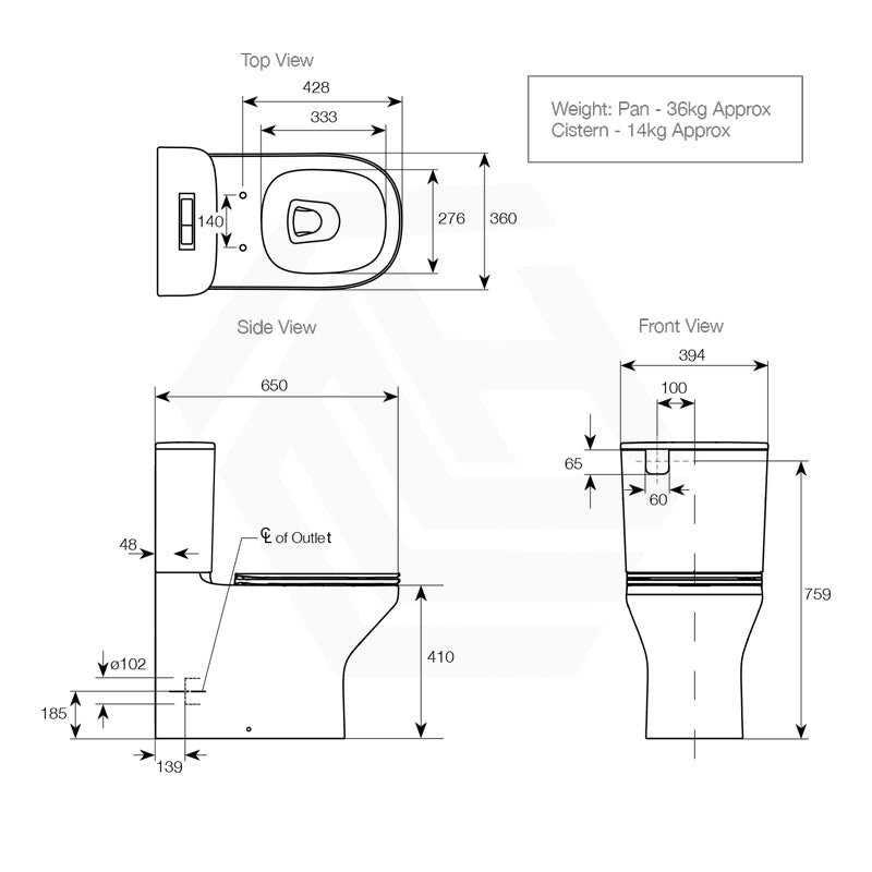 650x394x759mm Kohler ModernLife™ Close-Coupled Toilet Suite with Elite Seat Gloss White Top Inlet Only
