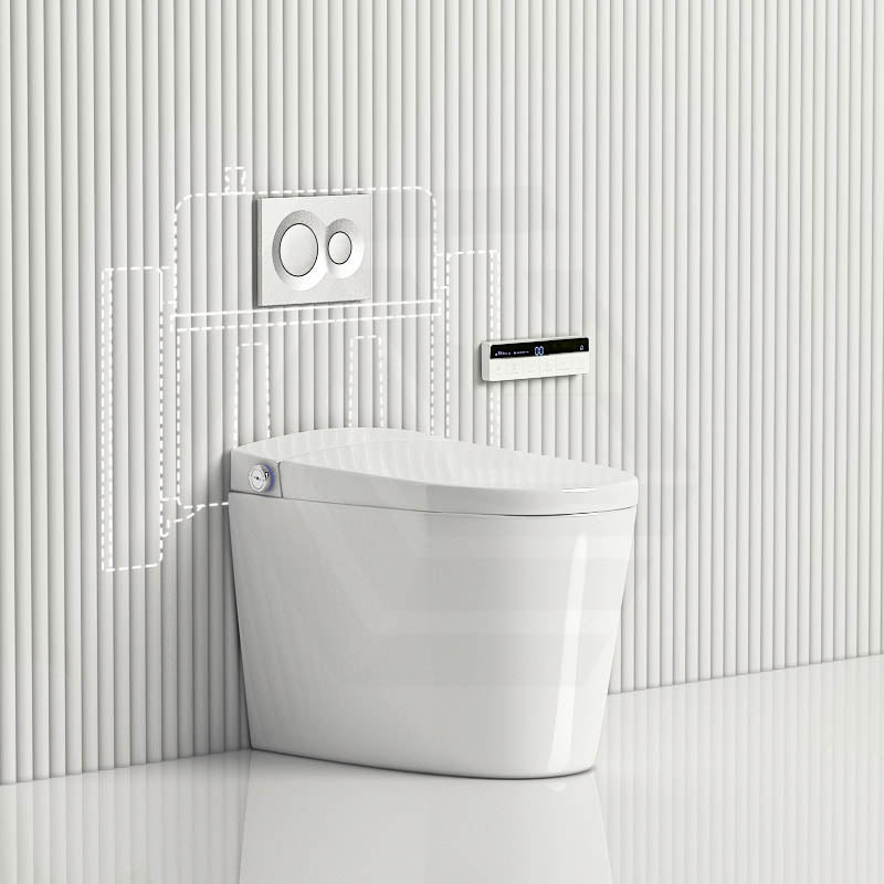 KB Australia Modena Wall Faced Smart Toilet Floor Pan Gloss White Available In Pneumatic Frameless In-Wall Concealed Cistern & Push Button