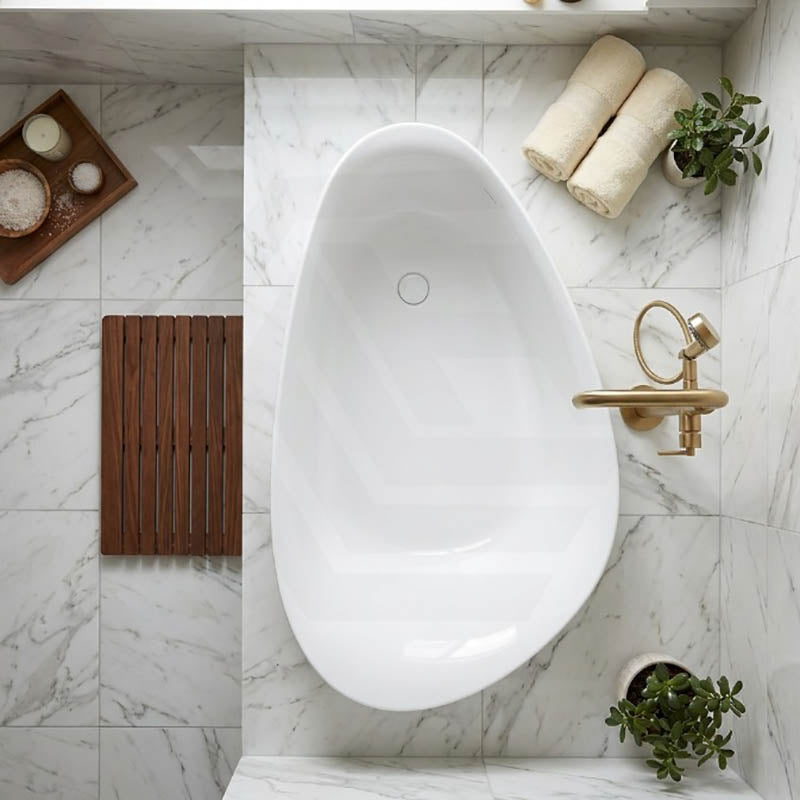 Kohler Veil Lithocast Freestanding Bathtub with Overflow 1649mm - Gloss White