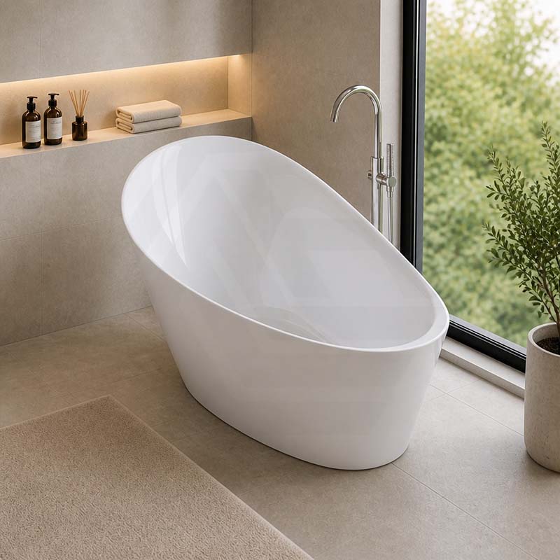 Kohler Veil Lithocast Freestanding Bathtub with Overflow 1649mm - Gloss White