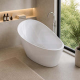 Kohler Veil Lithocast Freestanding Bathtub with Overflow 1649mm - Gloss White