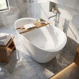 Kohler Veil Lithocast Freestanding Bathtub with Overflow 1649mm - Gloss White