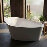 Kohler Veil Lithocast Freestanding Bathtub with Overflow 1649mm - Gloss White