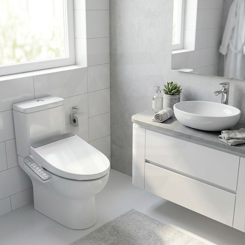 505mm Englefield Length Intelligent Electric Heated Toilet Cover Seat with Auto Self-cleaning and Air Dryer for toilet - Gloss White