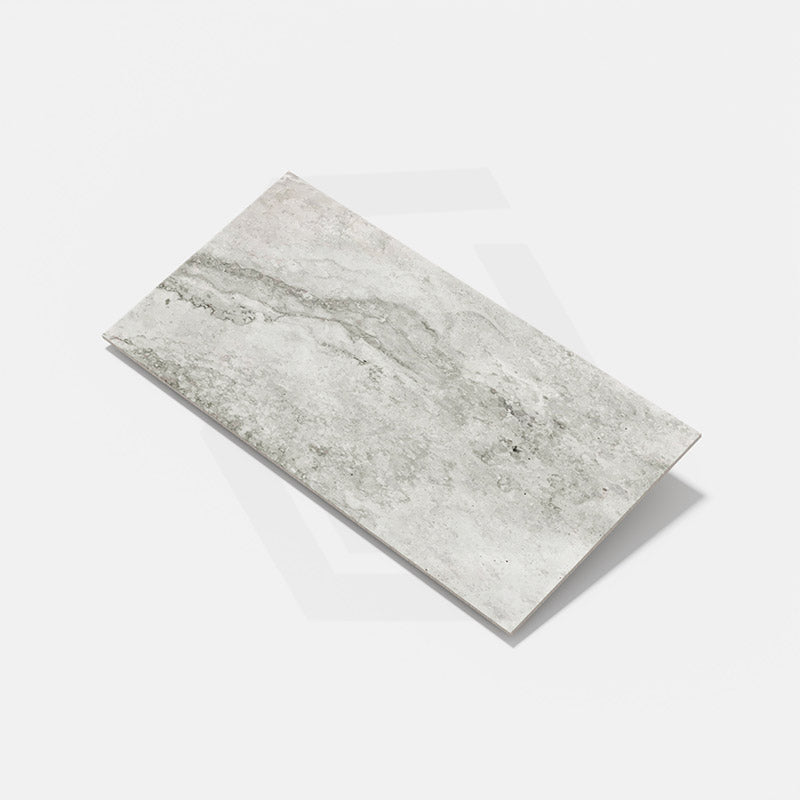 Noble Travertine Light Grey Lappato Stone Look 450x900mm Tile