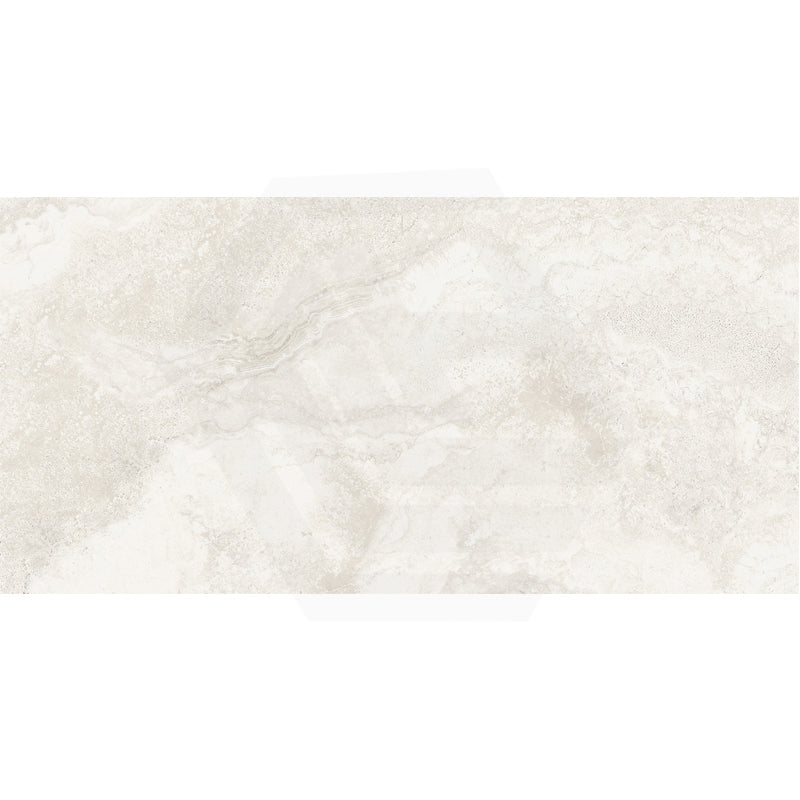 Noble Travertine White Beige Lappato Stone Look 450x900mm Tile