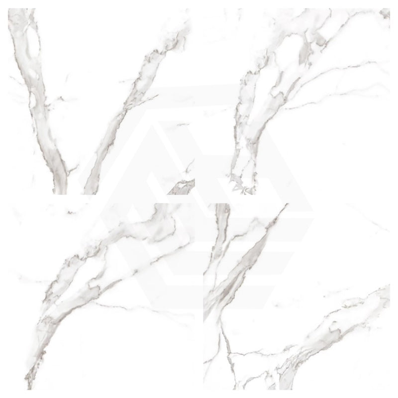 Carrara Marble Look White Polished Porcelain Tile 300/600mm