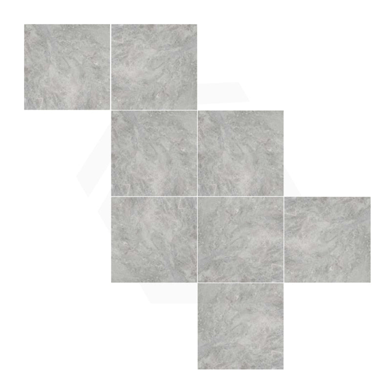 Orobico Medium Grey Stone Look Polished Porcelain Tile 600x600mm