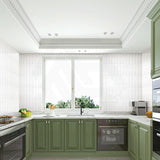 Wavy White Gloss Subway Ceramic Tile 75x300mm