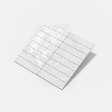 Wavy White Gloss Subway Ceramic Tile 75x300mm