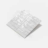 Wavy Light Grey Gloss Subway Ceramic Tile 75x300mm