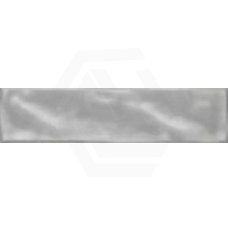 Wavy Medium Grey Gloss Subway Ceramic Tile 75x300mm