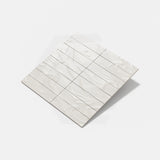 Wavy Ivory Matt Subway Ceramic Tile 75x300mm