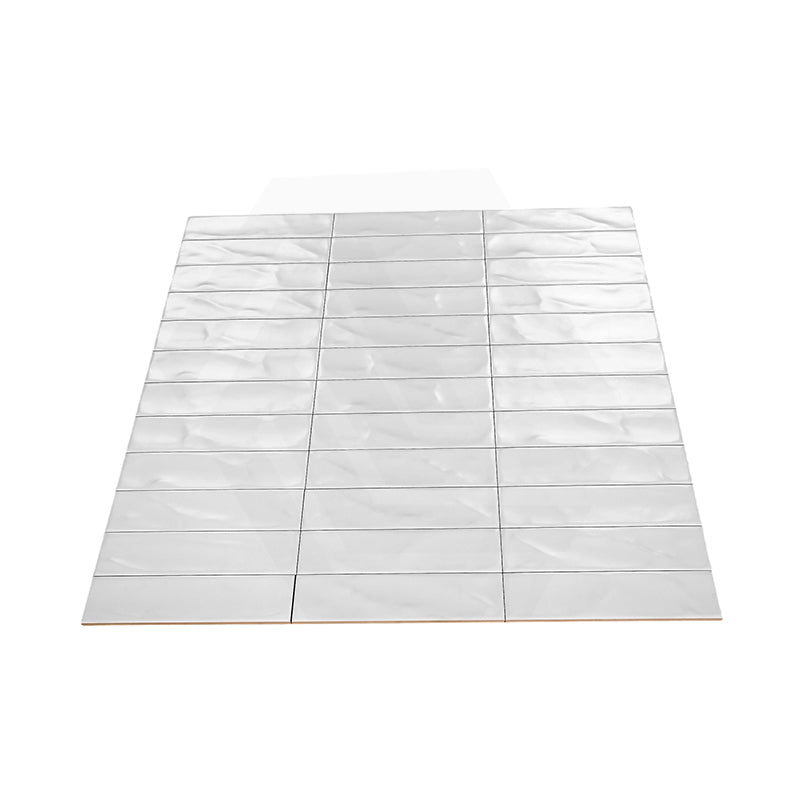 Wavy White Matt Subway Ceramic Tile 75x300mm