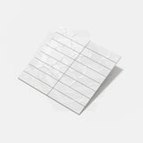 Wavy White Matt Subway Ceramic Tile 75x300mm