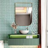 Wavy Light Green Gloss Subway Ceramic Tile 75×300mm