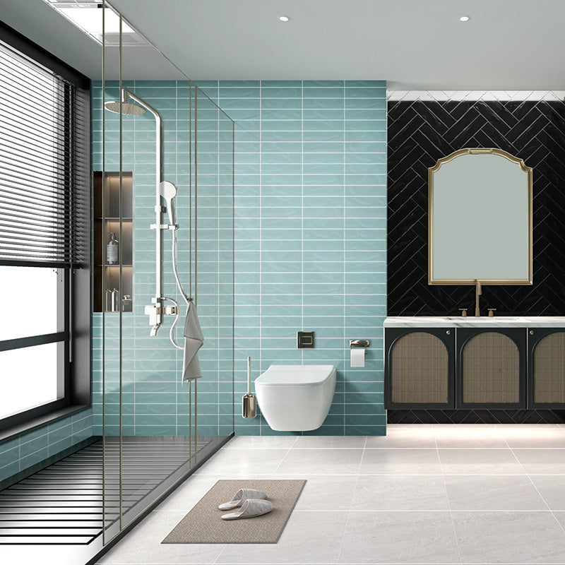 Wavy Light Green Gloss Subway Ceramic Tile 75×300mm