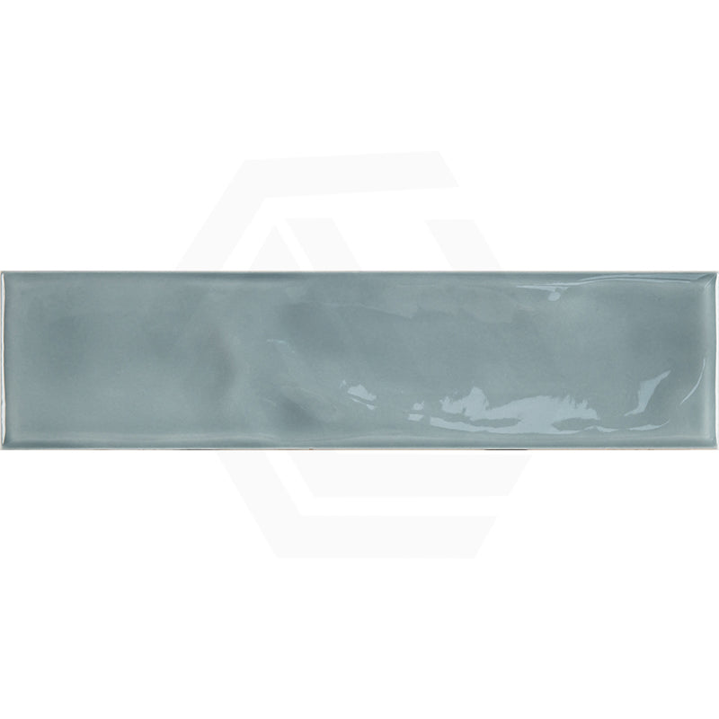 Wavy Sea Green Gloss Subway Ceramic Tile 75×300mm