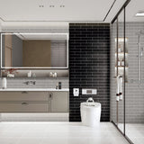 Wavy Black Gloss Subway Ceramic Tile 75×300mm