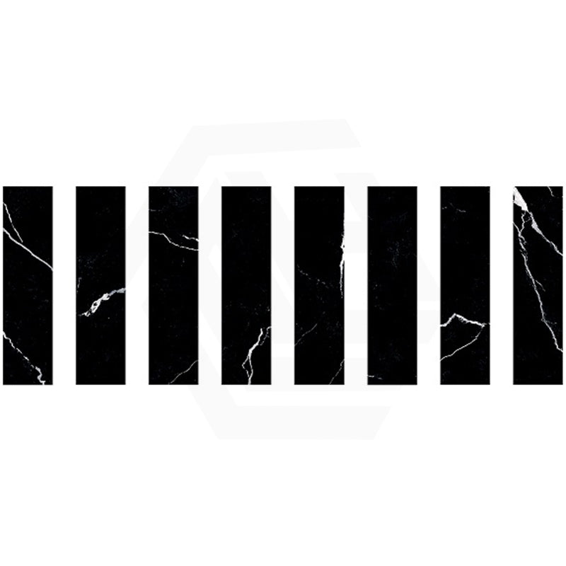 Wavy Nero Macquina Matt Black Subway Porcelain Tile 75×300mm