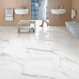 Calcutta Marble Look Polished White Porcelain 600×600mm Tile