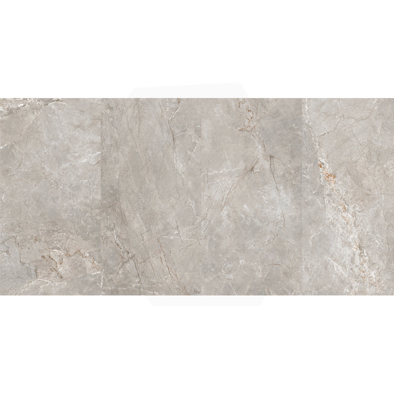 River Grey Marble Look Polished Porcelain Tile 600x1200mm