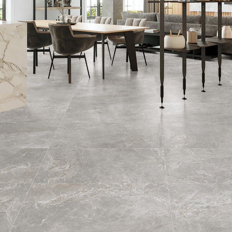 River Grey Marble Look Polished Porcelain Tile 600x1200mm