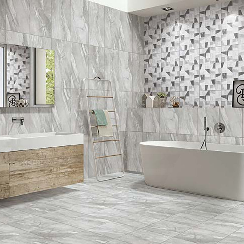 Ceramic Pacific GEO Decor Light Grey Polished 300×600mm Tile