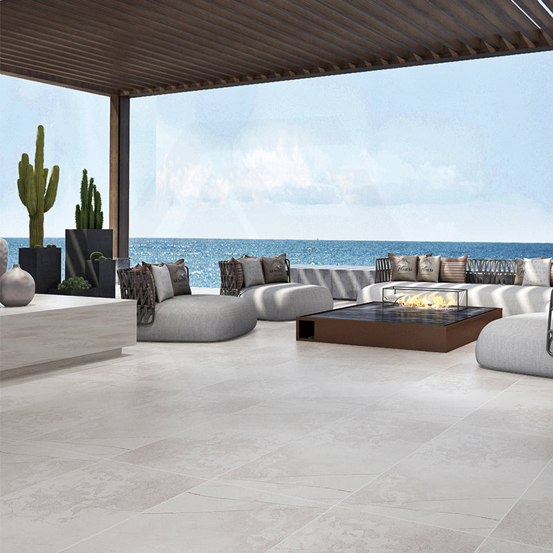 Aegean Stone Light Grey Stone Look Matt Porcelain Tile 600x1200mm