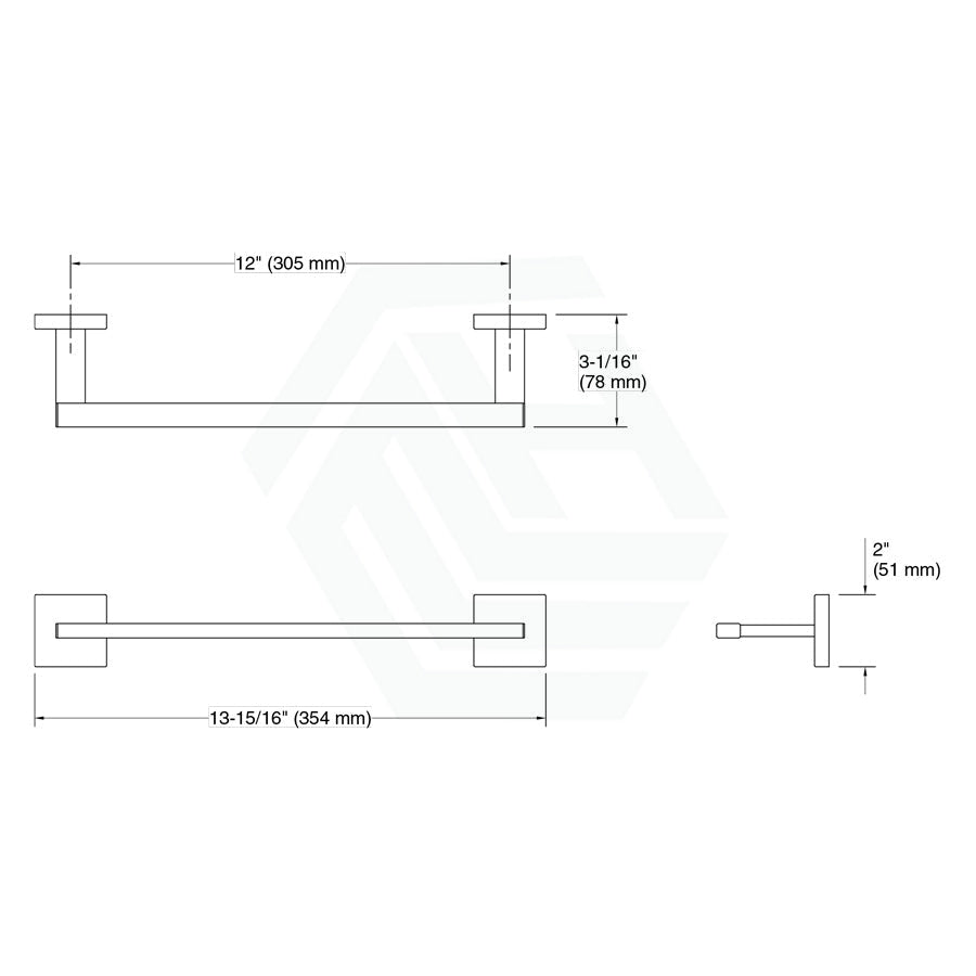 Kohler 305Mm Single Square Brushed Nickel Hand Towel Holder Holders