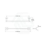 Kohler 457Mm Single Square Matt Black Towel Bar Rails