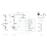 Kohler Hydrorail Rain Shower Square Column Standard Top Inlet Chrome Twin Showers