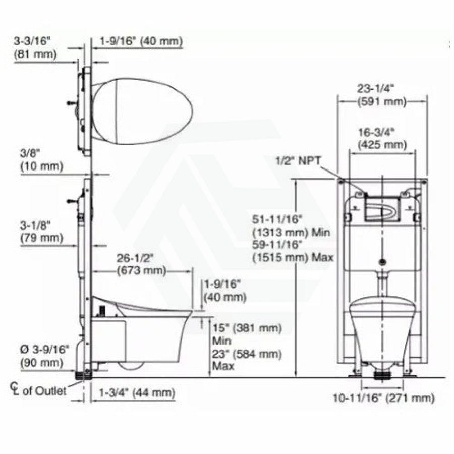 Veil White Wall Hung Smart Toilet with Inwall Cistern - MyHomeware