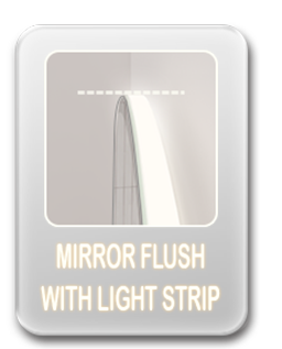 Round LED mirror flush with light strip