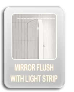 LED mirror flush with light strip