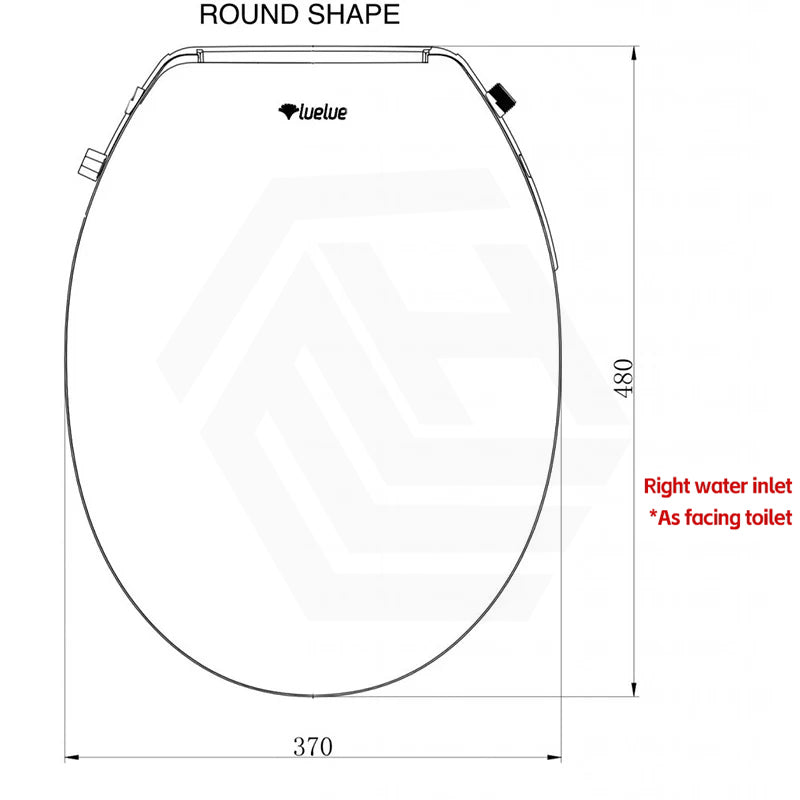 480x370mm Round Toilet Cover Seat with Posterior Wash and Self Nozzle Cleaning for toilet