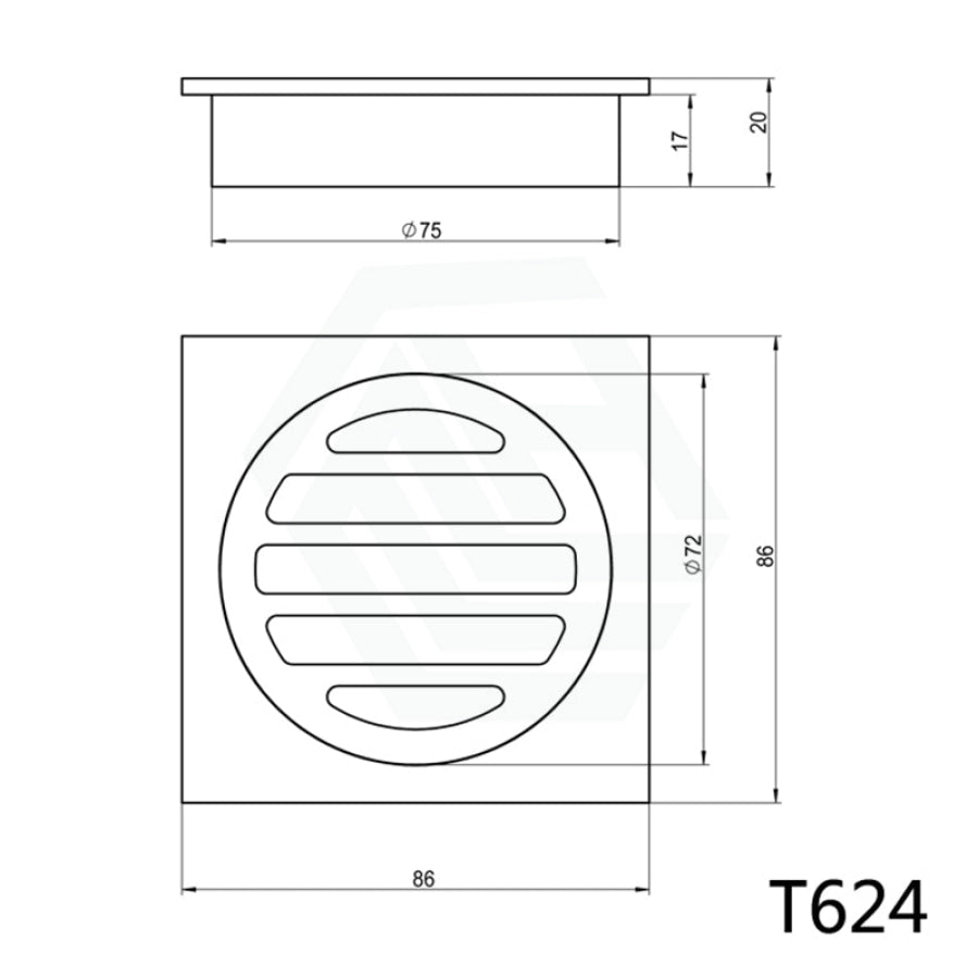 Linkware Square Floor Grate Waste 80Mm Outlet Wastes