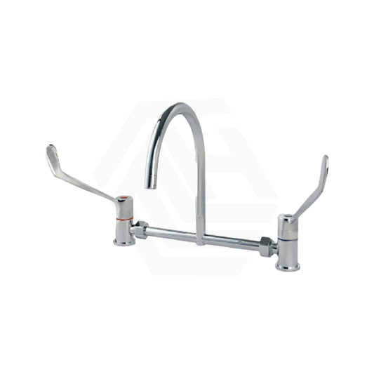 Linkware Chrome Solid Brass Lever Hob Sink Mixing Set For Care And Disabled Special Needs