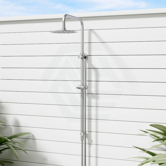 Linkware Elle Outdoor 316 Brushed Stainless Twin Shower On Rail Showers